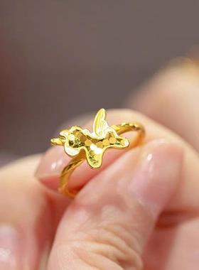 南沙金超闪金25.9.12.鱼鳞独角兽戒指越女食指轻奢小众设感小马计