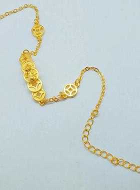 南沙金貔貅手钱越镯黄铜镀金手环女时尚饰礼品地摊371货士源直供