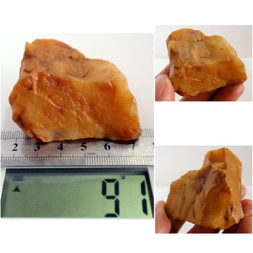 龙陵91克黄龙玉黄蜡原石精品小雕料冻胶蜡台山霍山玉特价NO:3050