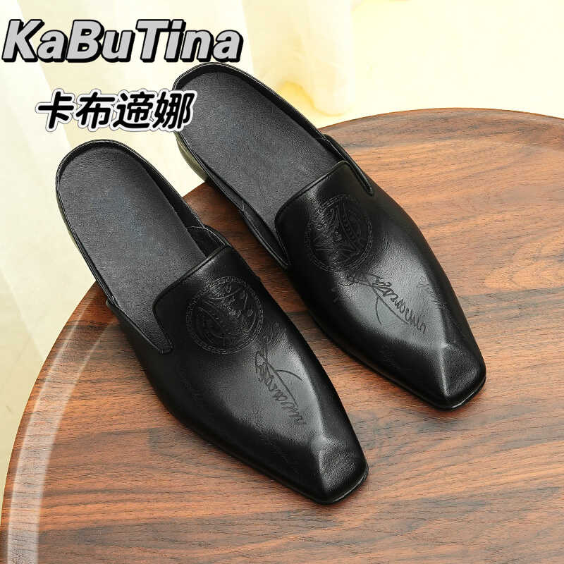 卡布遆娜牛皮鞋钻头雕花商务凉鞋意大利工艺头层复古绅士大码包邮