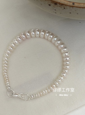 2025新款爆款小众设计感高级感渐变淡水珍珠银手链强光百搭送礼
