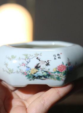 手绘陶瓷盆景盆彩绘花盆