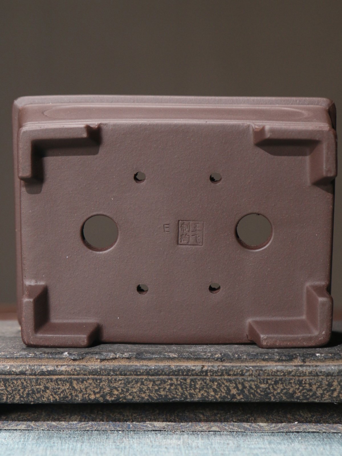 紫砂花盆长方形凹奎面四方盆景盆马槽盆王飞制陶觅陶乡桌面盆栽u.