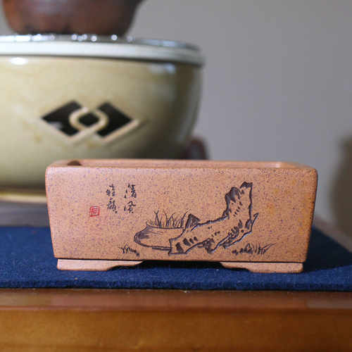 紫砂花盆长方形马槽盆苏兵