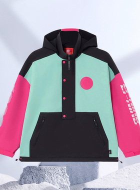 李宁春季新款宽松连帽百搭潮流音乐节男子套头外套AFDS211-1