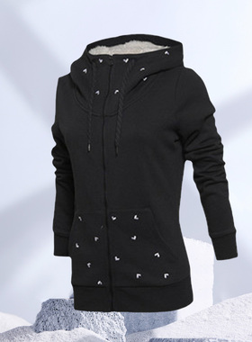 Lining/李宁正品女子新款运动休闲舒适开衫连帽卫衣外套AWDL358