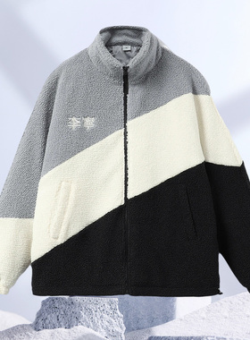 李宁棉服女秋冬摇粒绒女装拼接保暖外套女立领刺绣运动服AFMR494