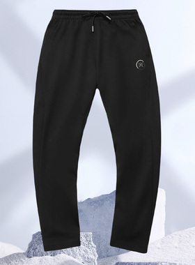 李宁正品卫裤男士韦德裤子新款蓝色男装平口针织运动长裤AKLR045