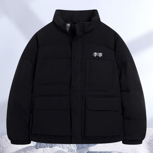 李宁正品新款男子运动休闲时尚潮流立领保暖羽绒服外套AYMS061