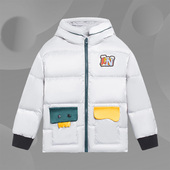 男小童防寒羽绒服短款 Lining 李宁正品 加厚鸭绒连帽外套YYMS047