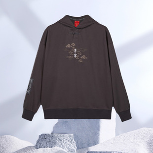 中国李宁 故宫宝蕴楼联名男女印花刺绣连帽运动休闲卫衣AWDQA67