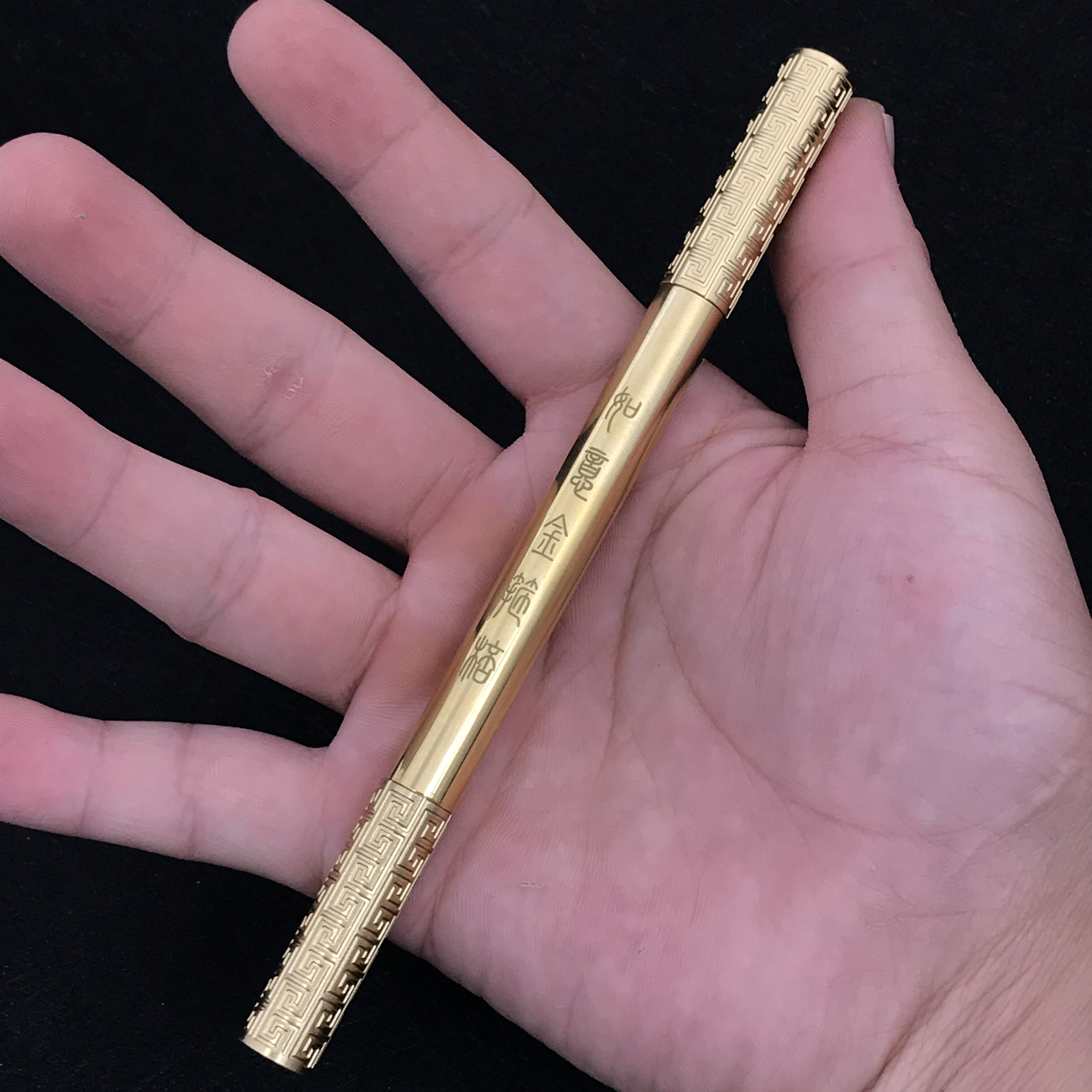 金箍棒铜笔创意中性签字笔商务创意黄铜金属学生水笔个性刻字定制