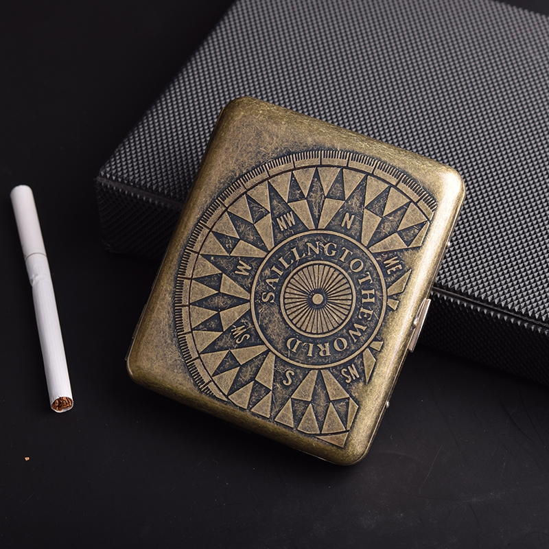 【铜化】创意复古金属贵派20支装粗烟超薄烟盒男士便携个性送礼