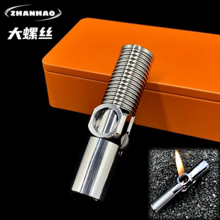 【铜化】战壕电镀大螺丝黄铜煤油打火机反向搓轮复古时尚创意男礼