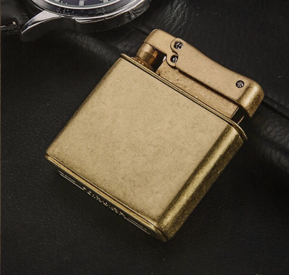 百诚百诺006老式打火机防风光板机复古黄铜超薄煤油打火机礼
