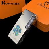 Rowenta好运达手工黄铜战壕煤油打火机电镀亮铬彩贝镶嵌男士 送礼