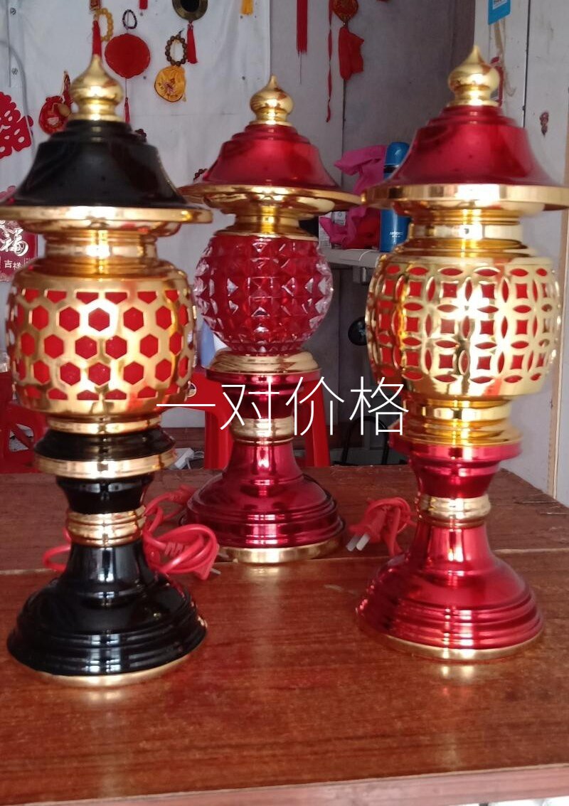 合金钛金烛台电烛LED电烛财神灯供灯观音佛前长明灯LED莲花灯