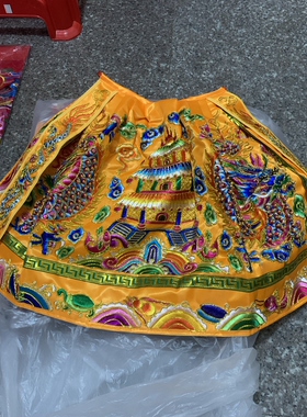 新款珠绣龙款神衣黄色神像披风佛衣披肩观音菩萨衣服绣品披风