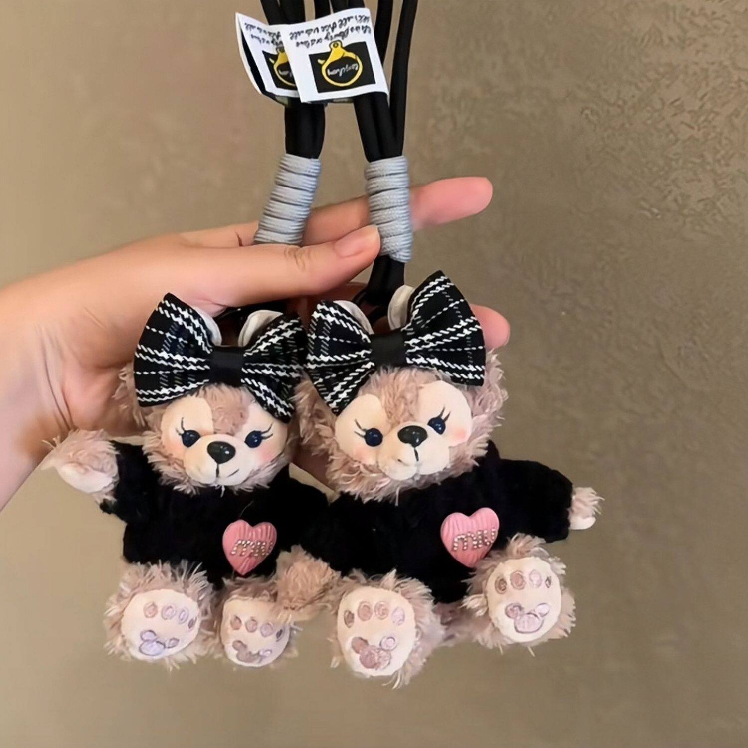 甜酷女孩雪莉玫包包挂件达菲熊汽车钥匙扣挂饰毛绒玩偶车挂礼物