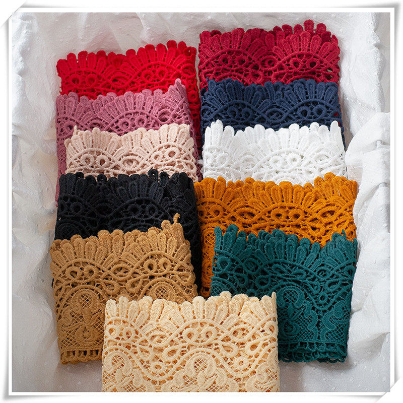 宽10cm优质牛奶丝水溶服装婚纱辅料彩色裙子下摆DIY花边蕾丝刺绣,居家布艺,花边,淘宝优惠券,粉丝福利购,淘宝优惠卷