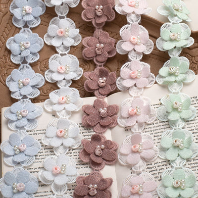 MAMASA双层立体珍珠玫瑰花朵条码