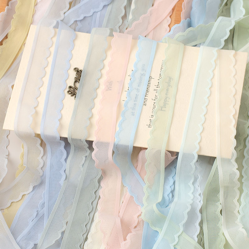 MAMASA绵软淡彩色弹力蕾丝花边