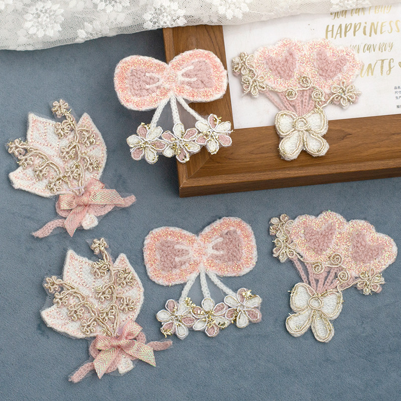 可爱立体毛巾绣花束布贴 DIY手工服装包包发饰手机装饰辅料,居家布艺,布贴,淘宝优惠券,粉丝福利购,淘宝优惠卷