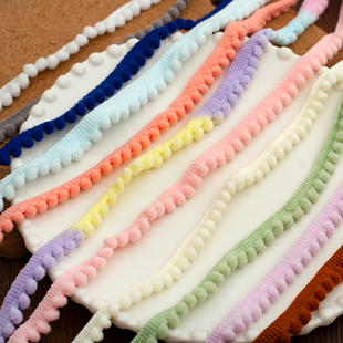 宽1cm彩色尼龙毛球花边 多色小绒球手工服装辅料