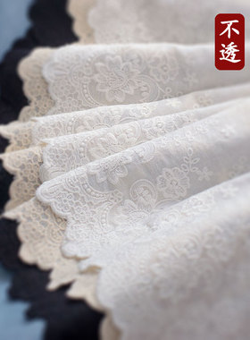 优质 全棉蝶恋花黑白布边蕾丝 花边刺绣服装辅料婚纱材料床品服装