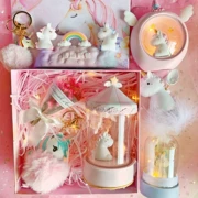 Hồng Unicorn Stars Đèn cô gái Trái tim Trang trí phòng ngủ Đèn ngủ Ngày Valentine Bạn gái Cô gái Quà tặng sinh nhật - Trang trí nội thất