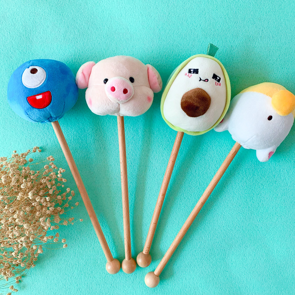 可爱卡通动物毛绒木锤小锤头敲背棒敲背锤捶背棒同事长辈生日礼物