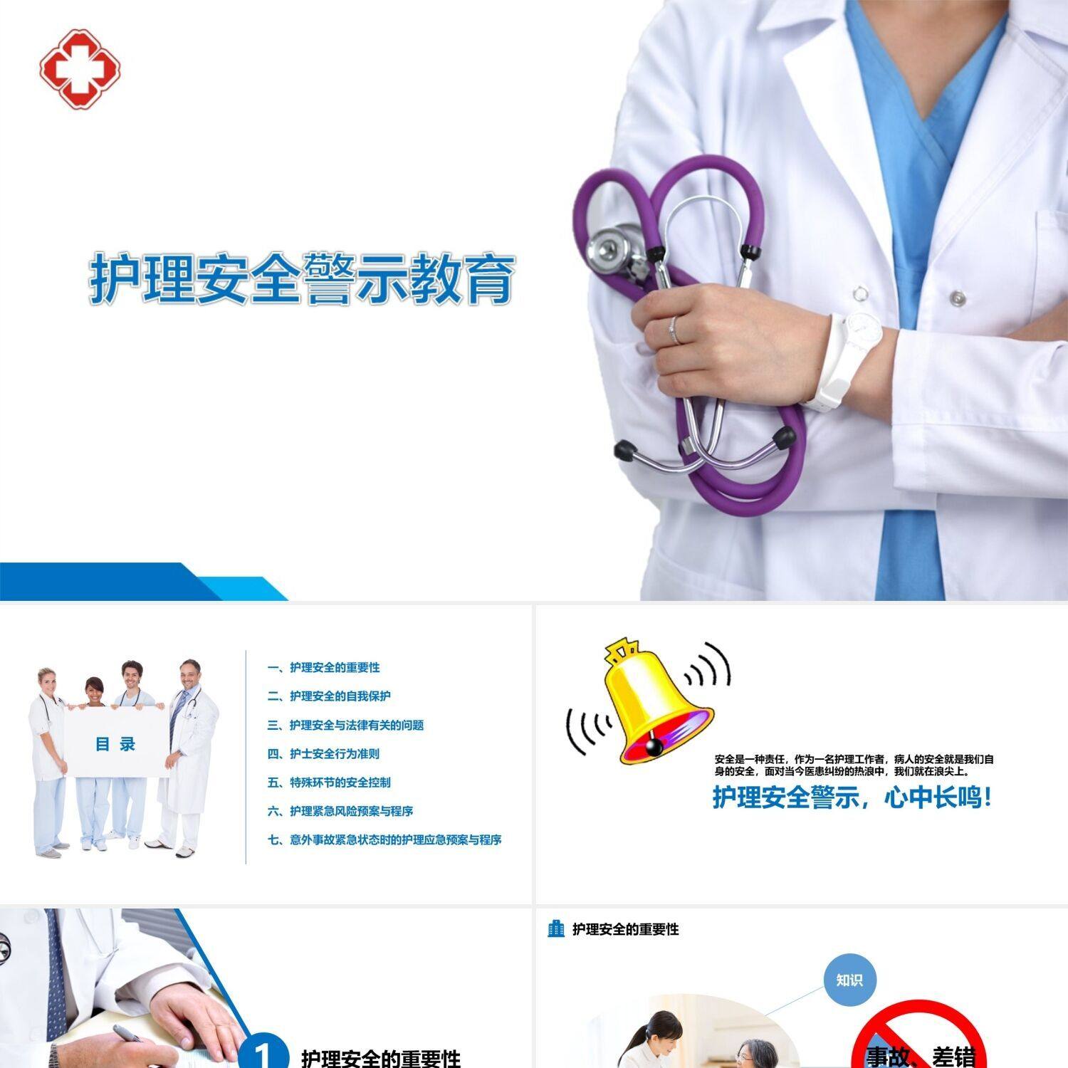 ppt制作医院医疗医生护理安全警示教育ppt模板