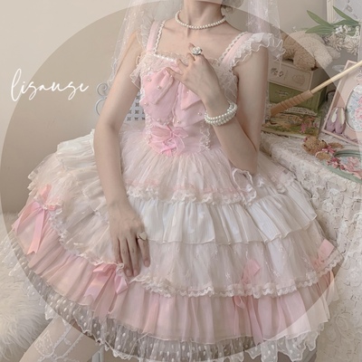少女颂歌粉色可爱少女蛋糕裙