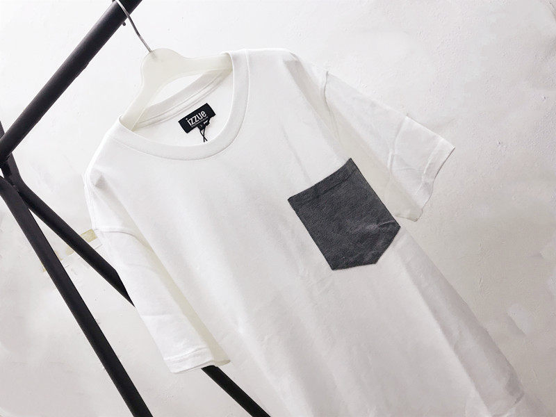 香港it潮牌 IZZUE 春夏男 基础款口袋装饰 简约圆领短袖T恤 2713