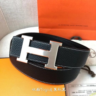 H扣皮带男士纯牛皮字母腰带h头中青年男女皮带韩版时尚休闲潮裤带