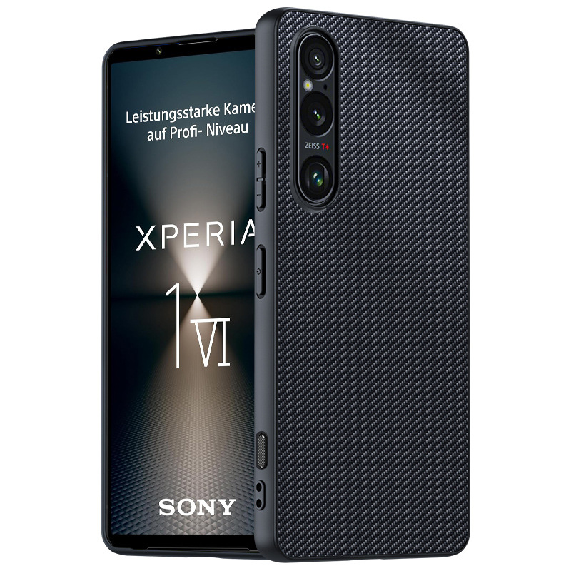适用索尼Xperia1-VI手机壳碳纤维凯夫拉纹Xperia1-V防摔超薄Sony皮套保护壳X1Vi素皮保护套X1V马克兔6新款