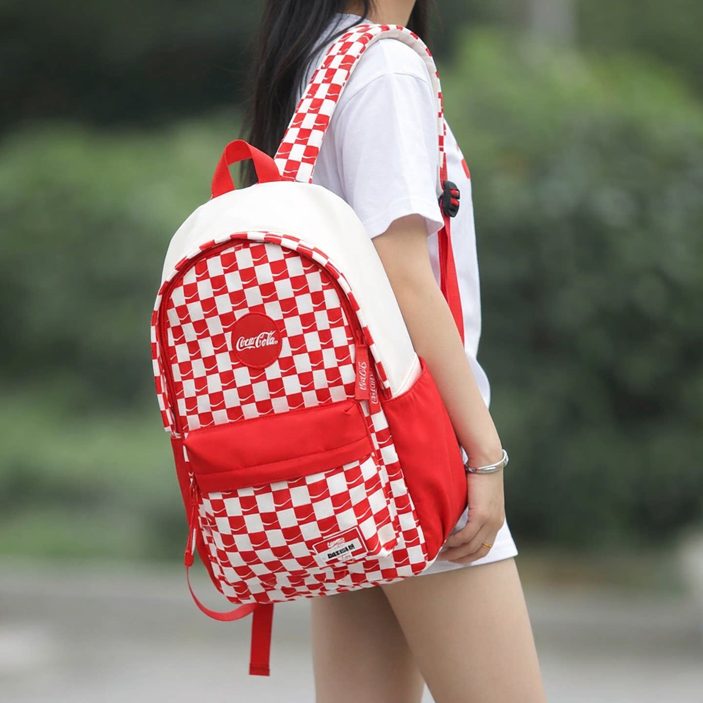 可口可乐背包男女生电脑双肩包大容量旅游通勤包初高中大学生书包