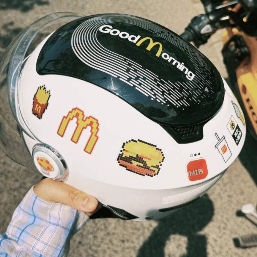 DIY头盔个性创意像素麦当劳贴纸