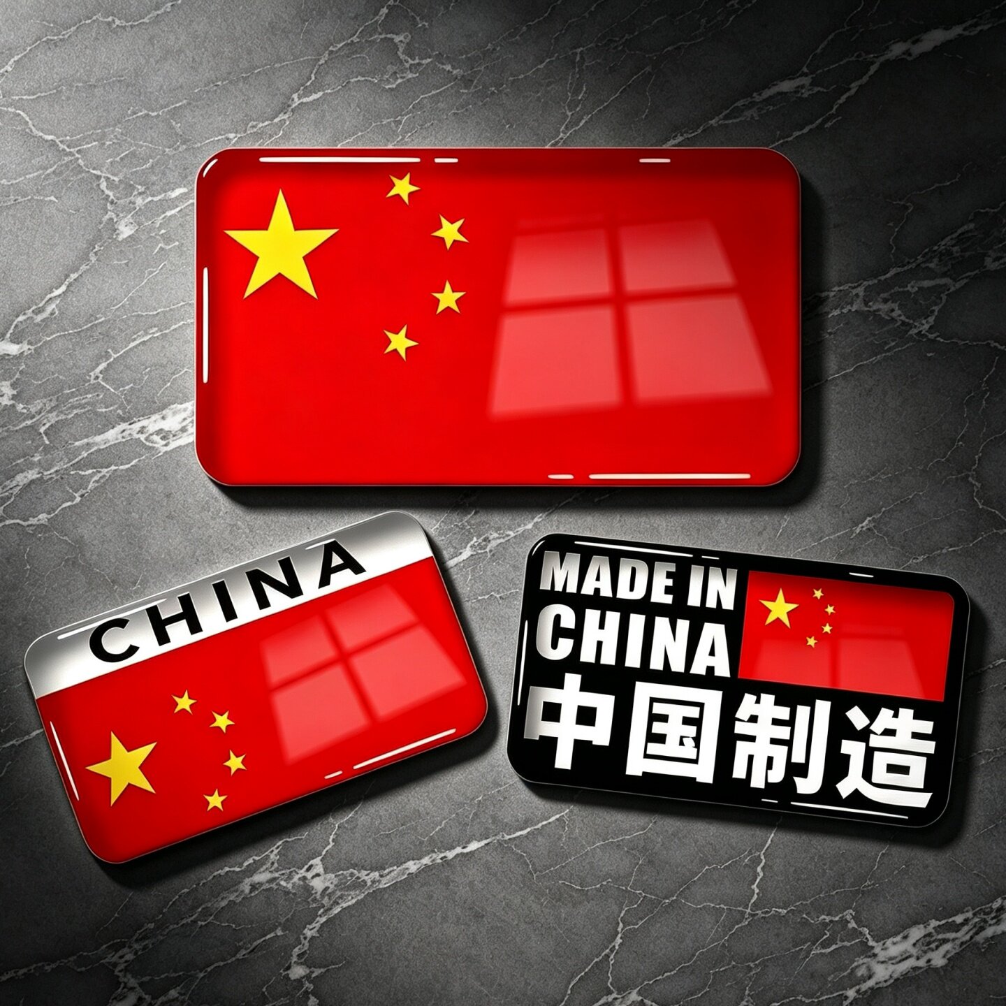 国旗车贴3D立体中国五星红旗水晶滴胶贴遮挡划痕摩托电动车装饰贴