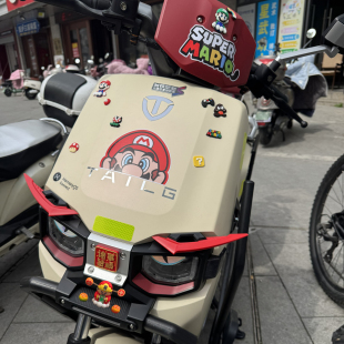 适用于台铃超能S苍穹EB车头超级玛丽立体改装配件马里奥装饰贴纸