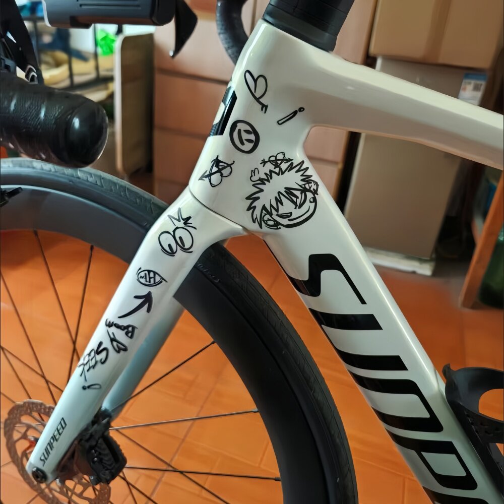 公路自行车卡通贴纸横梁卡通涂鸦