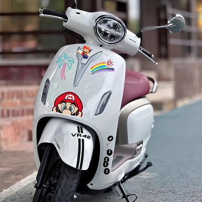 适用豪爵Lumi125车头马里奥贴纸
