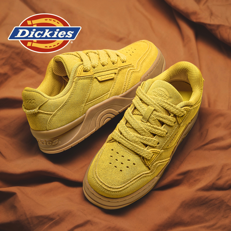 Dickies板鞋男2025新款冬季男鞋真皮鞋子男士休闲复古面包鞋男款