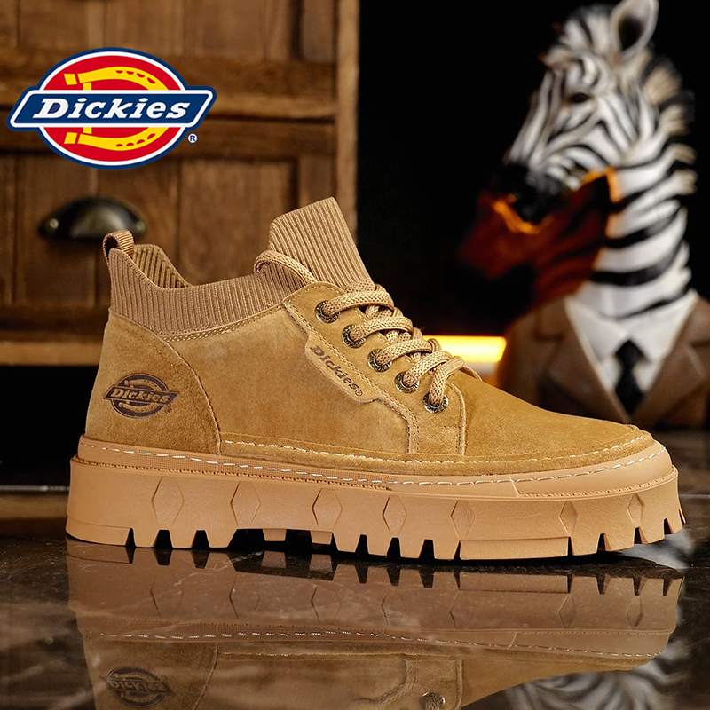 Dickies工装鞋男低帮休闲鞋美式复古大头皮鞋冬季男鞋登山靴男款
