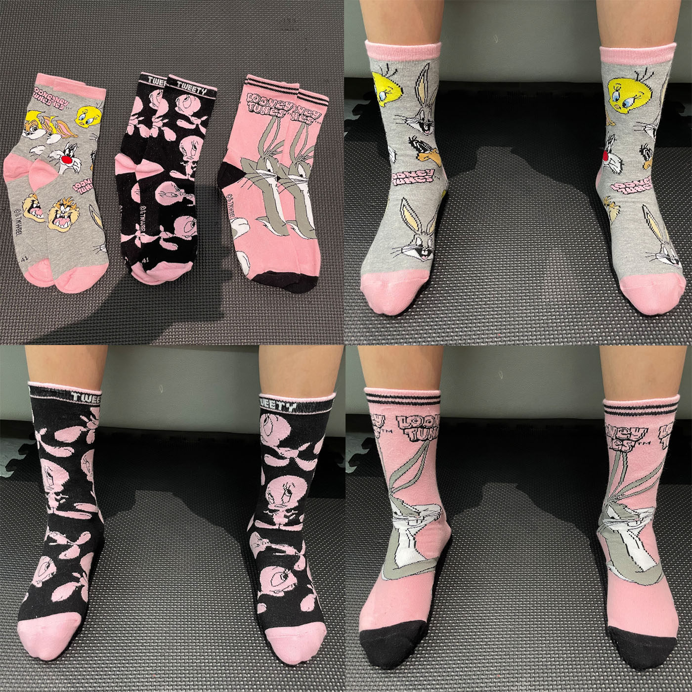 外贸出口尾货女童袜子秋中筒兔八哥袜子卡通秋冬儿童袜女孩袜