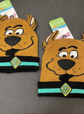 外贸尾货男童炸街痞帅帽子scooby doo史酷比个性儿童帽子男孩冬