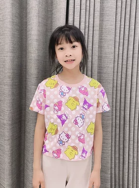 儿童短袖女孩短款独特漂亮t恤