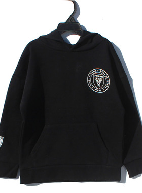 7-14岁外贸原单primark后面有图儿童黑卫衣男童加绒足联运动帽衫