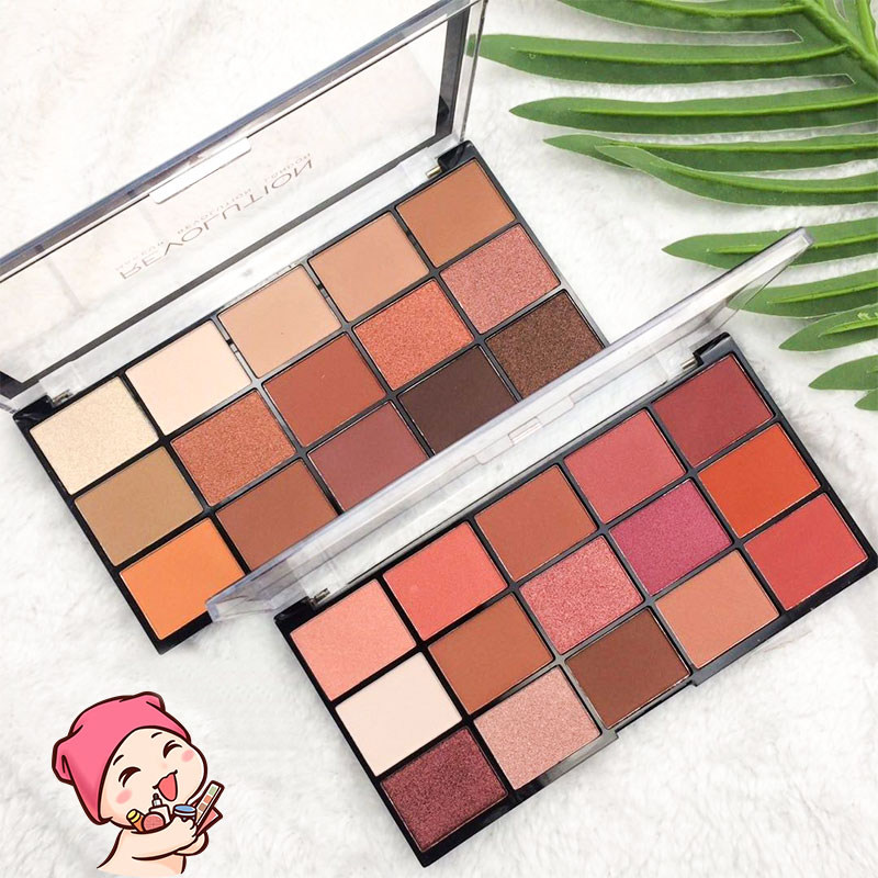 英国makeup revolution 大地色少女系厌世妆珠光桃花妆15色眼影盘