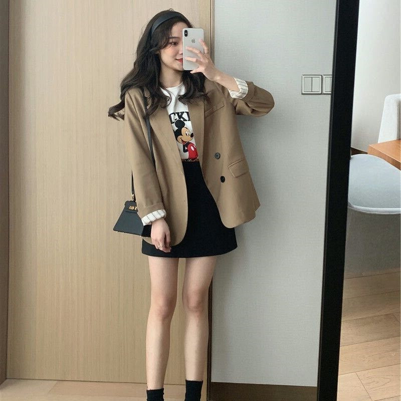 外套ins潮原宿港风女2025年春秋设计感高级炸街小众西服复古上衣